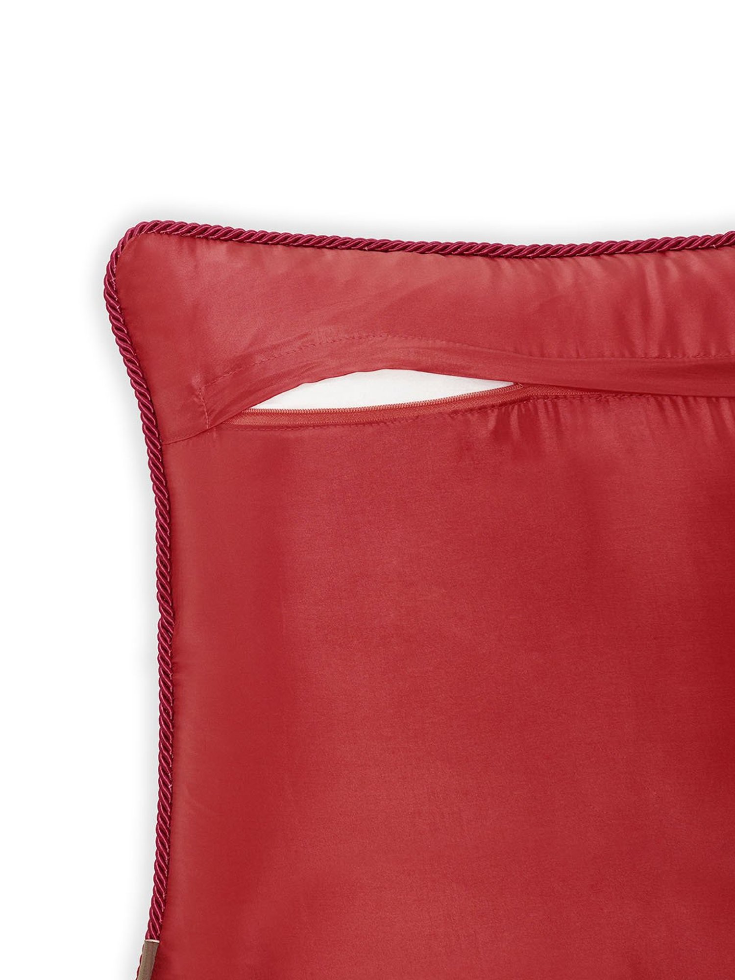 Pure Home and Living Red Poly Dupion Textured Cushion Cover