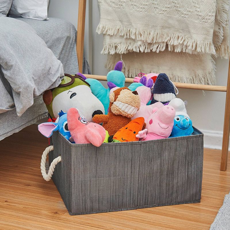 StorageWorks Set of 2 (40L) Storage Bin with Lid and Cotton Rope Handles