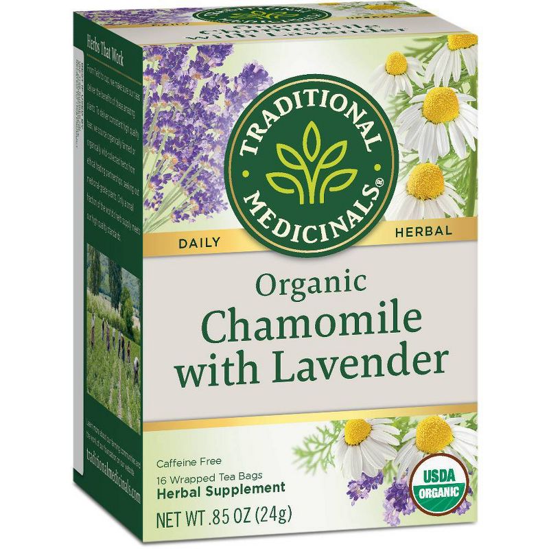 Traditional Medicinals Organic Chamomile with Lavender Herbal Tea - 16ct