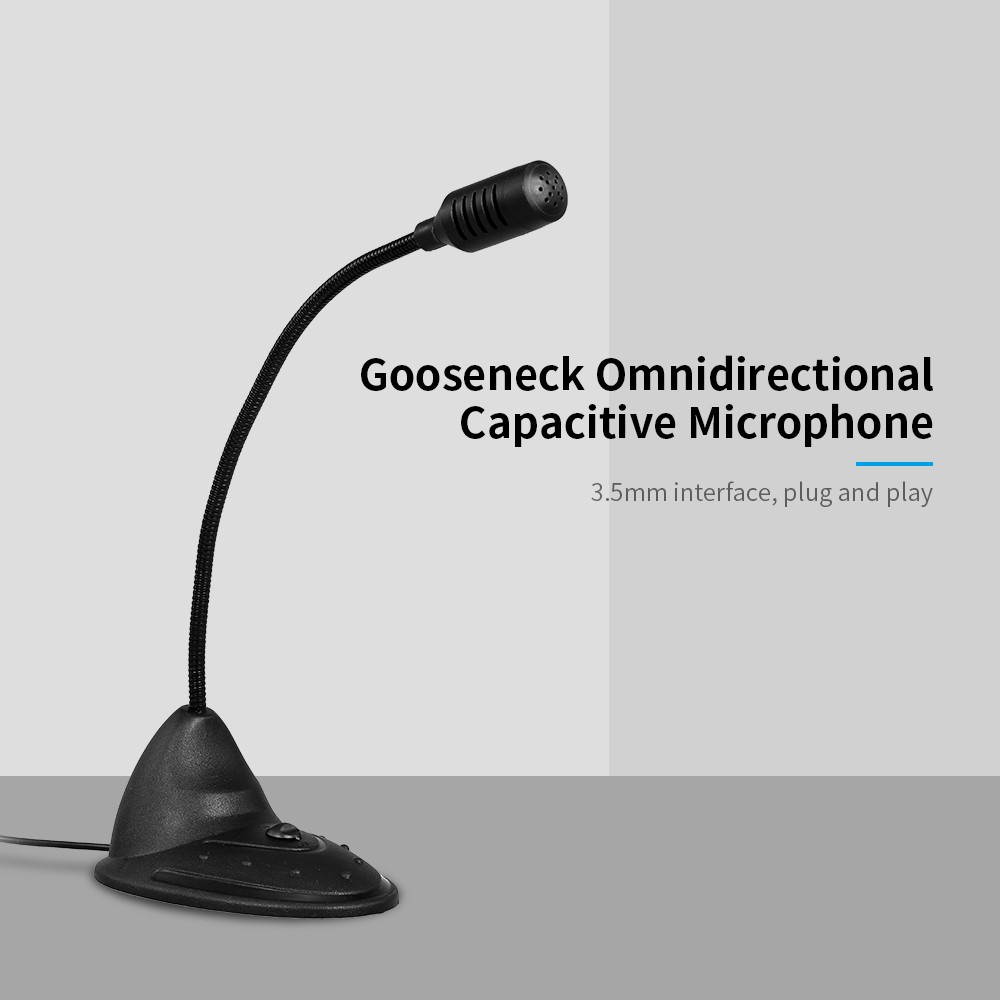 3.5mm Desktop Microphone Computer Microphone Gooseneck Omnidirectional Microphone for Conference Lecture Voice Chat
