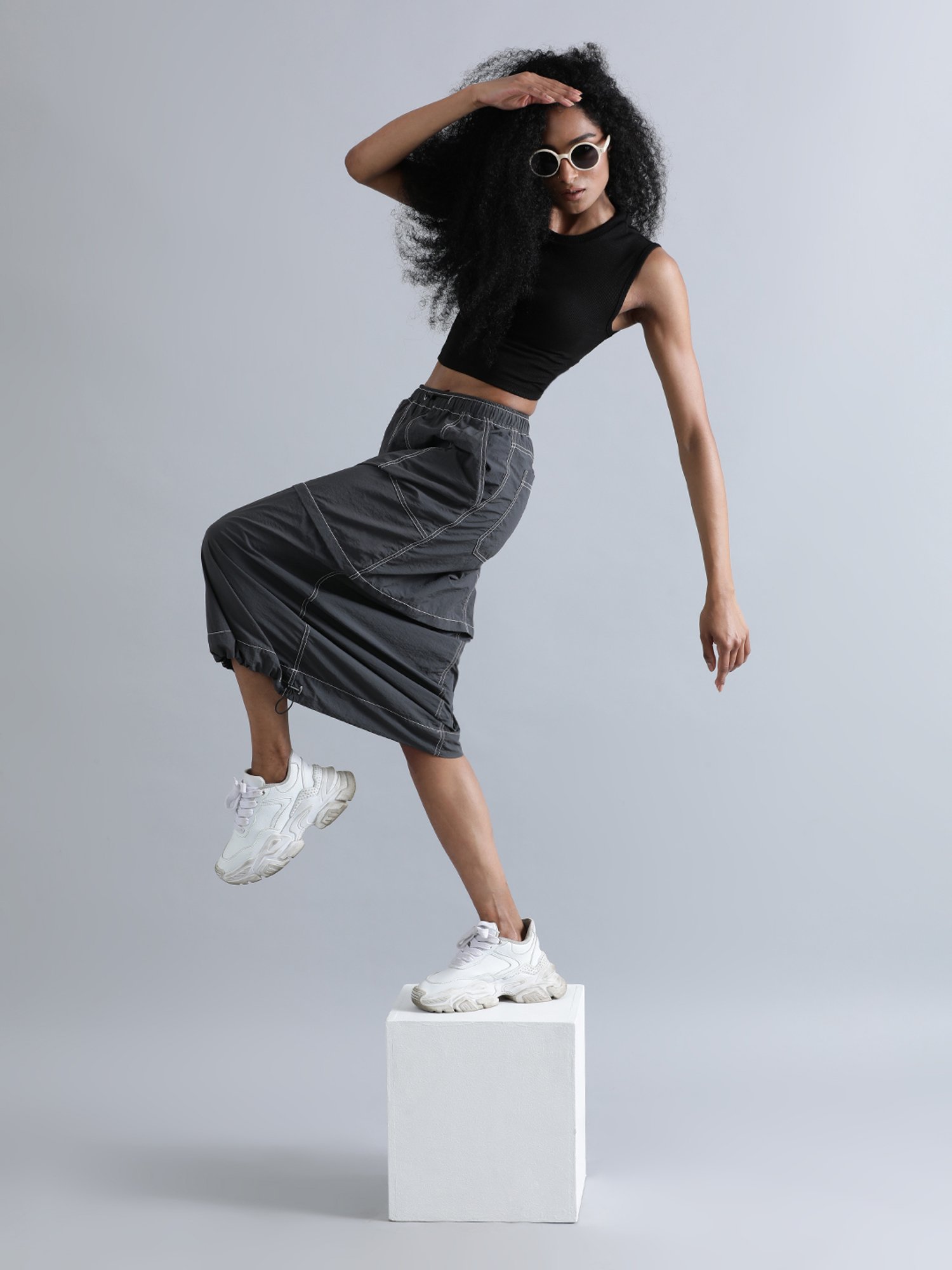 Bene Kleed Medium Grey Midi Skirt