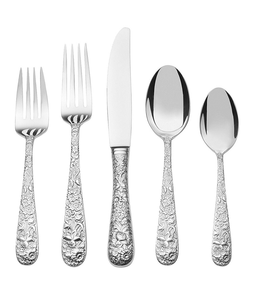 Towle Silversmiths Contessina Floral 20-Piece Stainless Steel Flatware Set