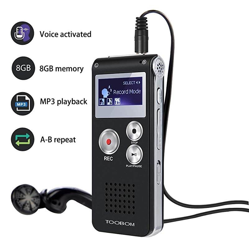 Voice Recorder  R01 Digital Voice Activated Recorder Sound Audio Dictaphone Double Sensitive Microphone Metal Body AB Repeat Mini Lecture Recorder