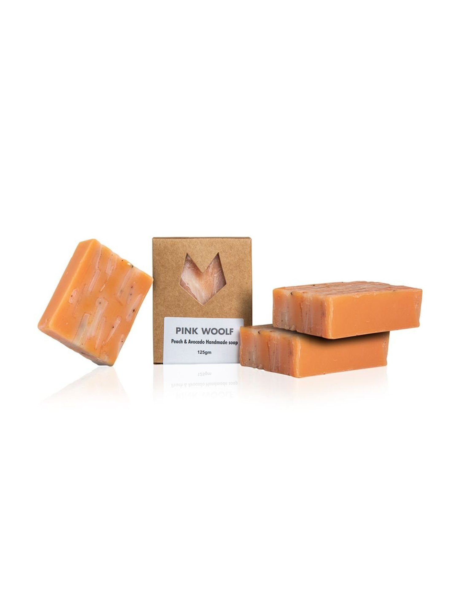 Pink Woolf Bath Soaps Combo Set of 3 Organic Soaps - Peach & Avocado - 375 gm