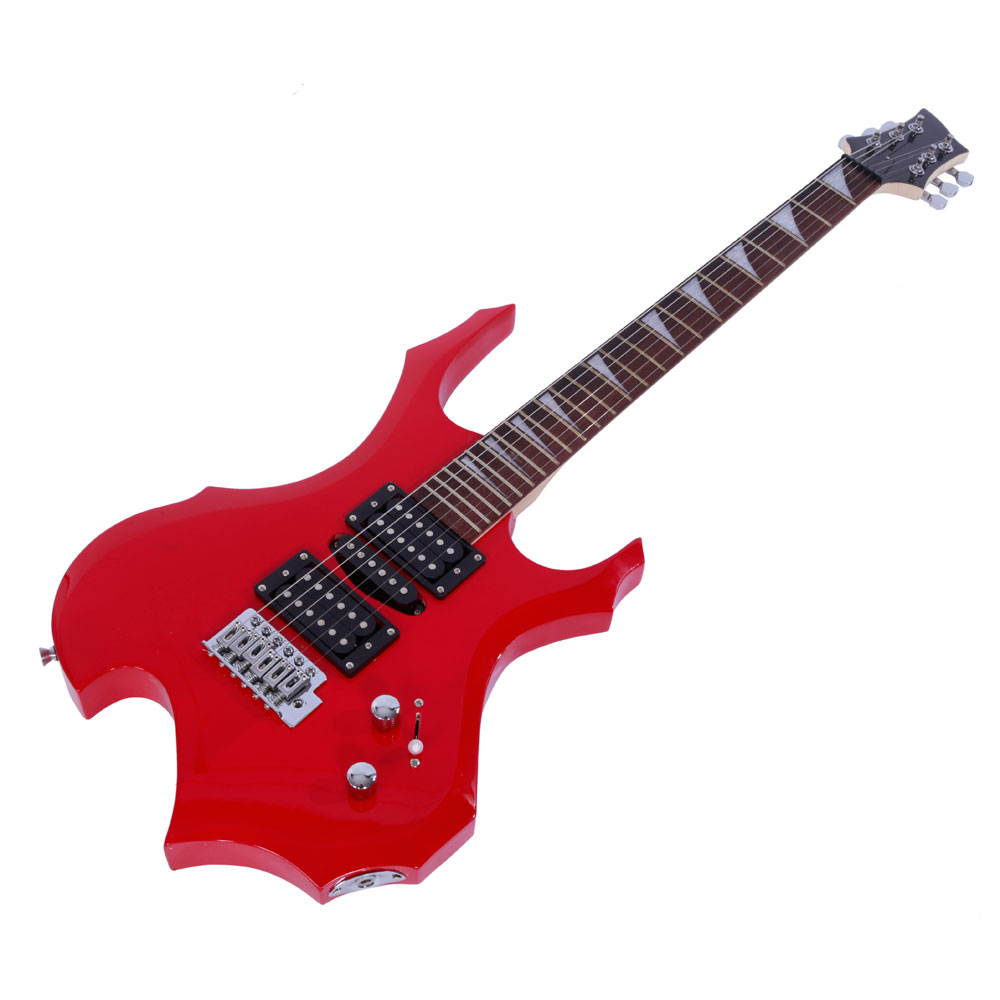 New Red Flame Type Beginner Practice Right-Handed Electric Guitar Set