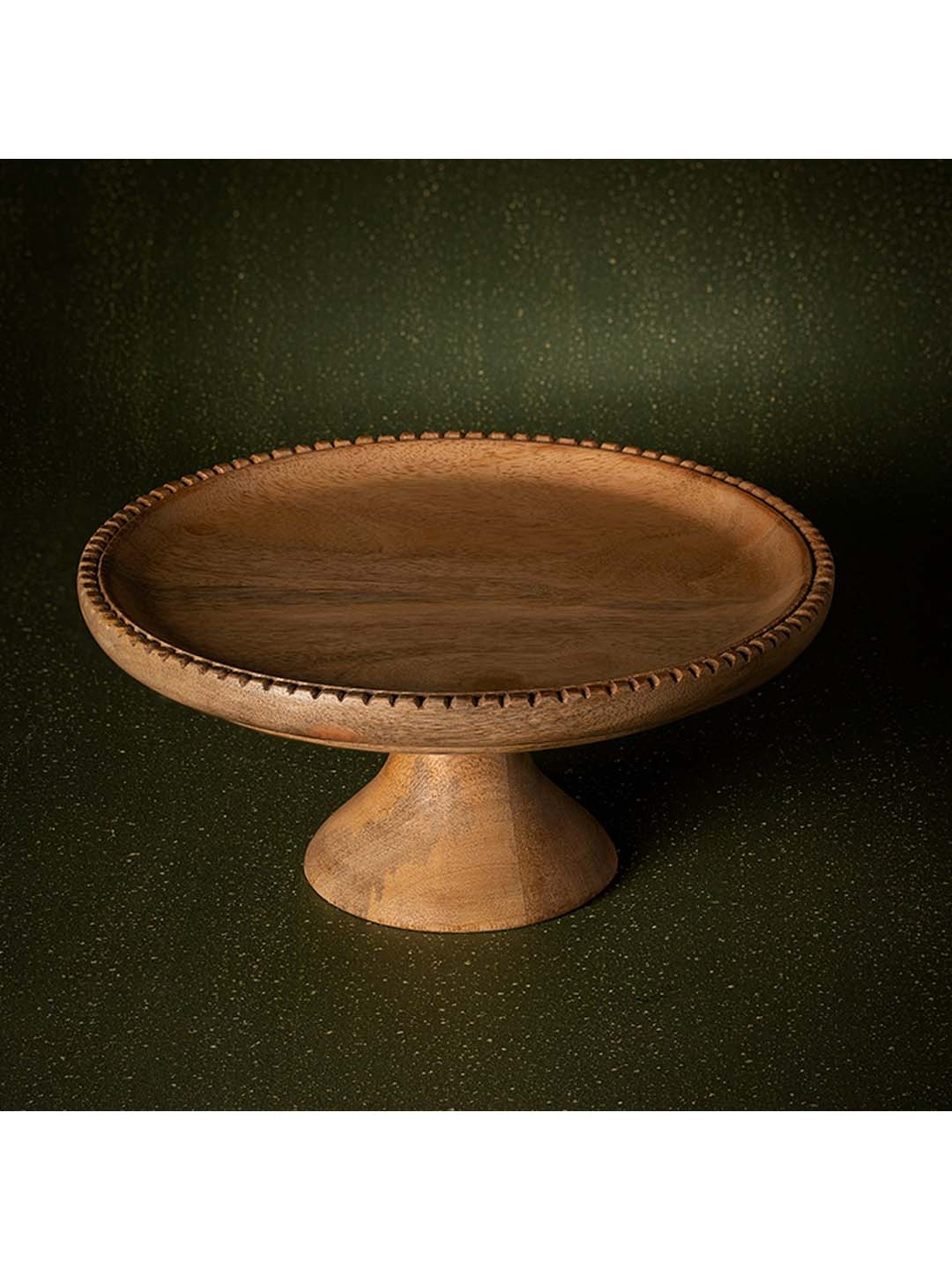 ellementry Country Home Mango Wooden Cake Stand - Set of 1