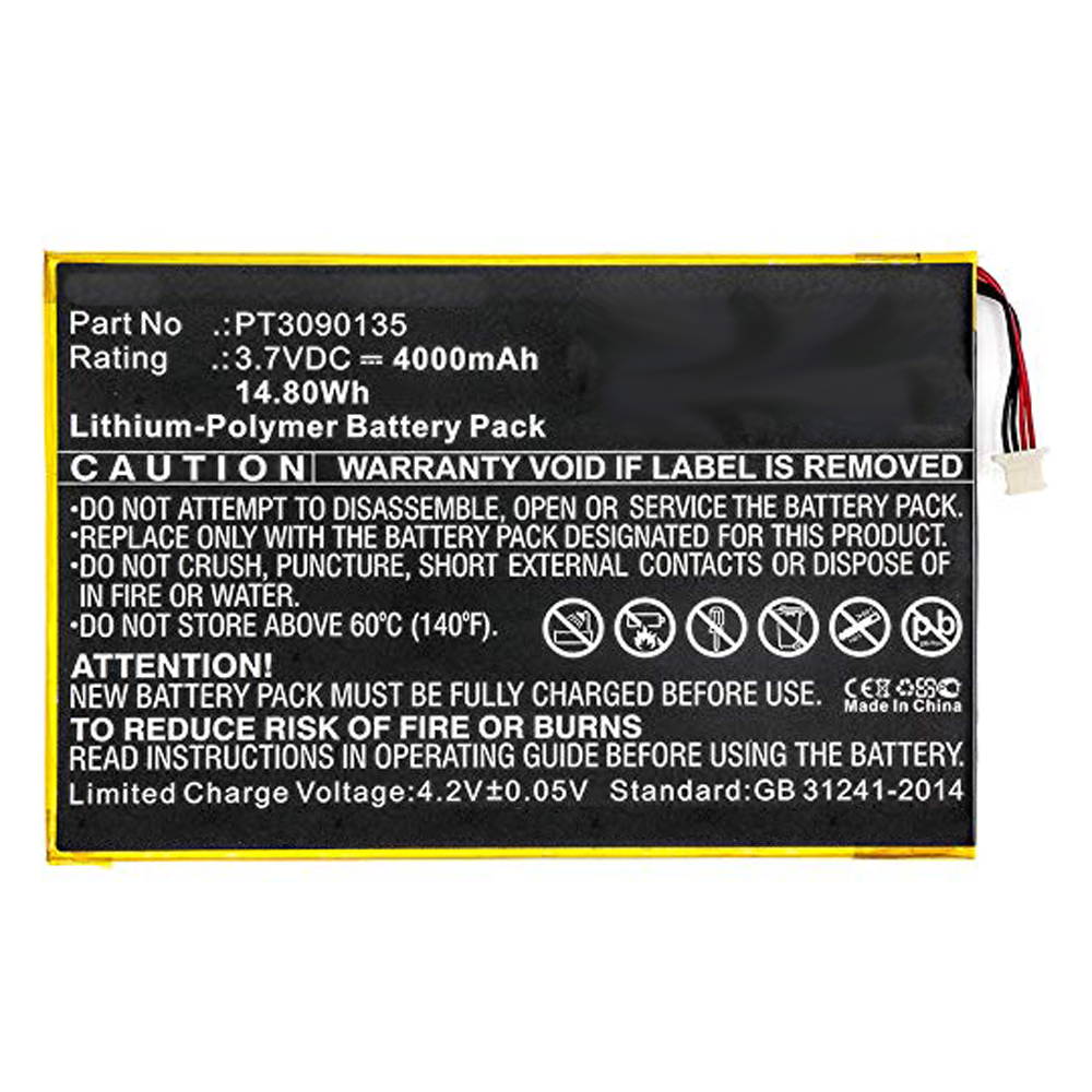 4000mAh PT3090135 Battery Replacement Compatible with RCA Galileo Pro 11.5" RCT6513W87, Viking Pro 10&rdquo; RCT6303W87, RCT6303W87DK Tablet