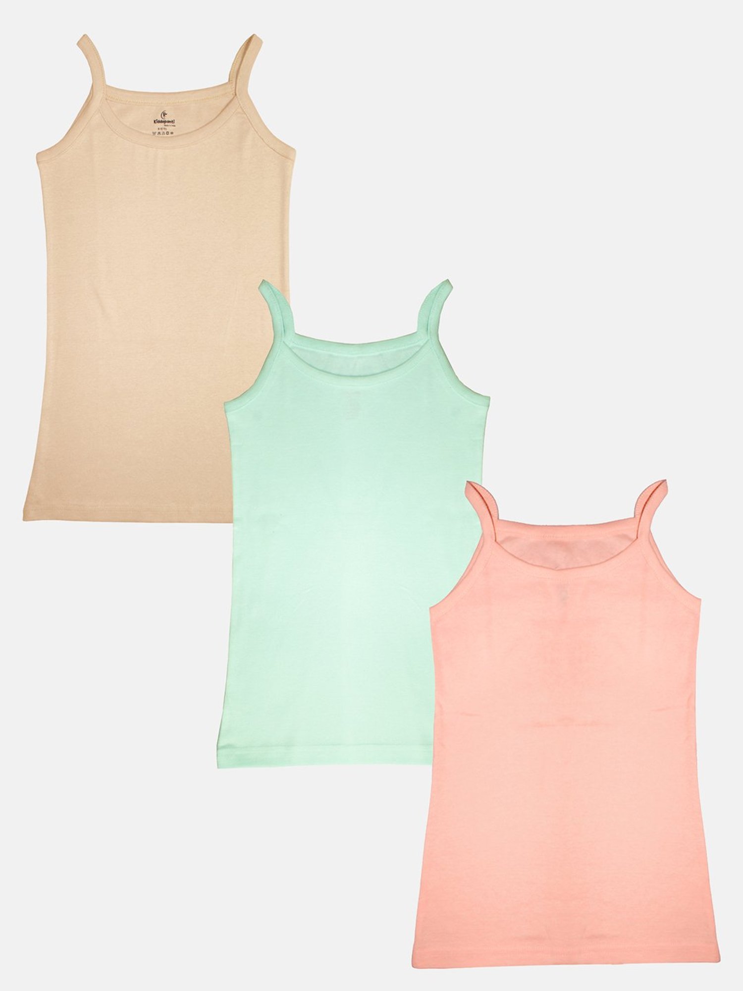 Kiddopanti Kids Black & Pink Solid Camisole (Pack Of 2)