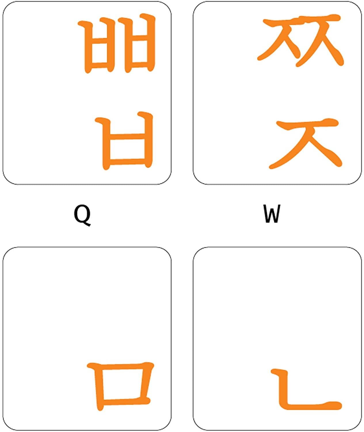 Korean Transparent Keyboard Sticker Orange