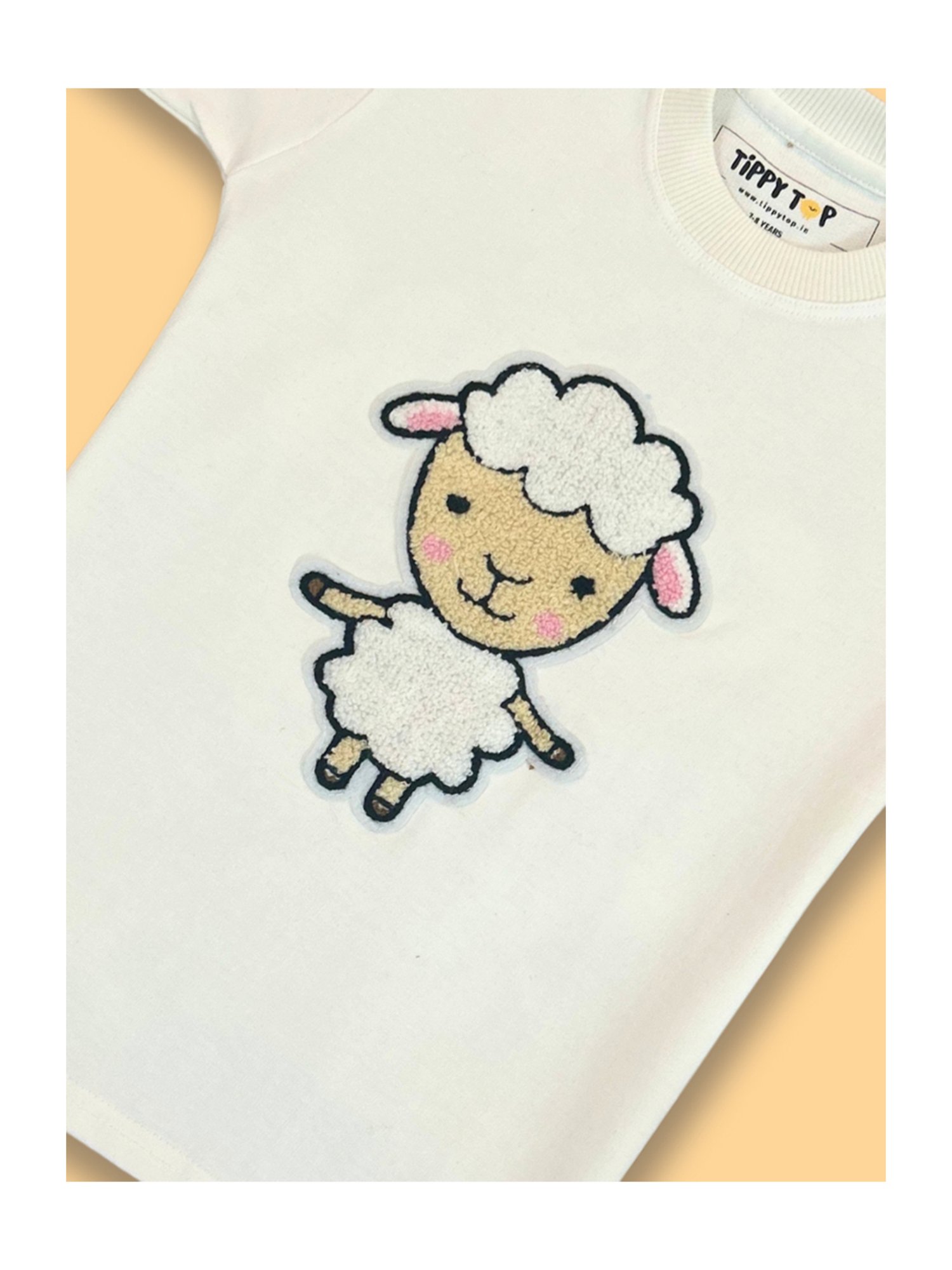 Tippy Top Kids White Self Design T-Shirt