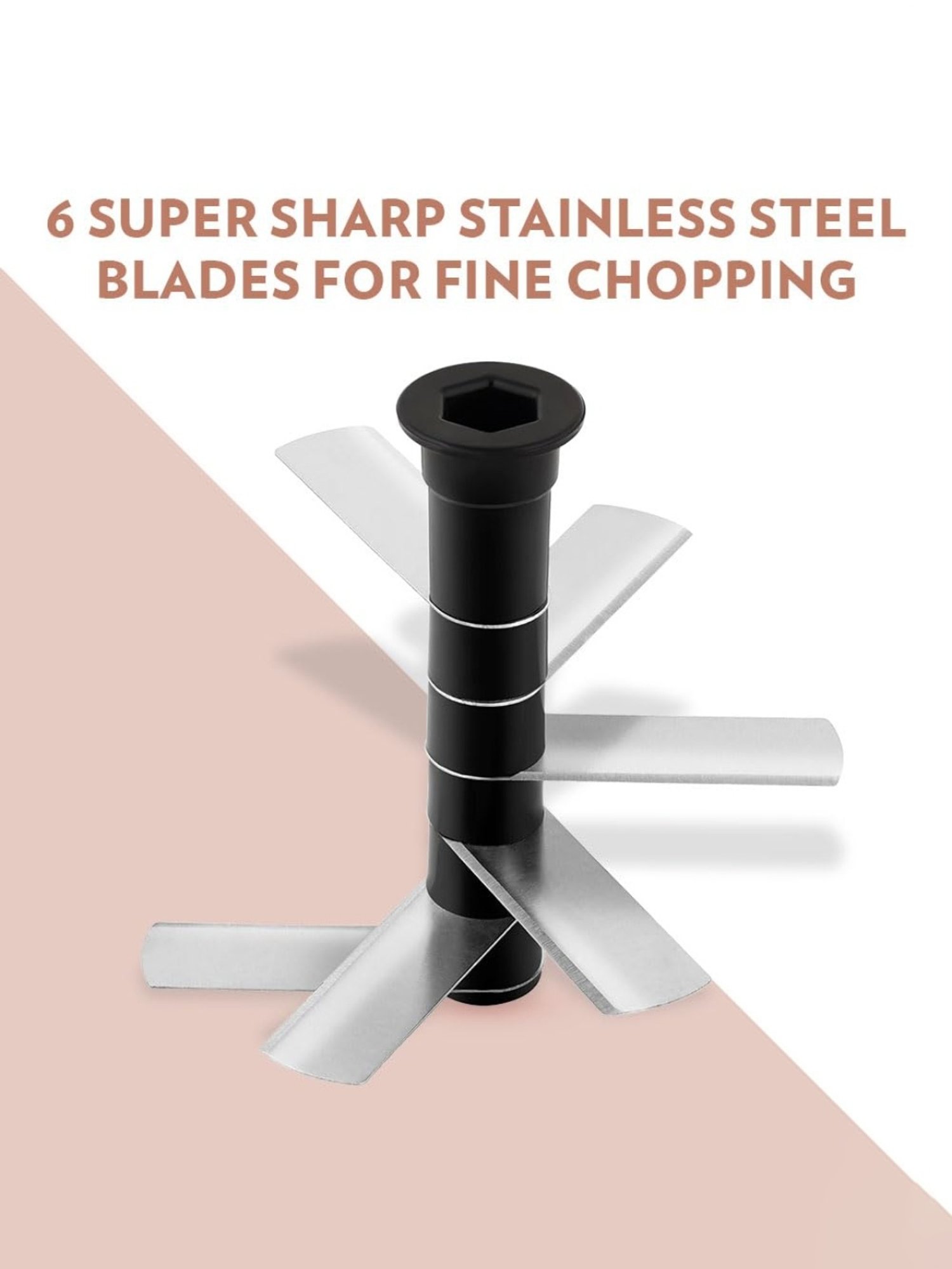 Borosil EazyPull Chopper 900 ml with 6 Blades & Durable String (Black)