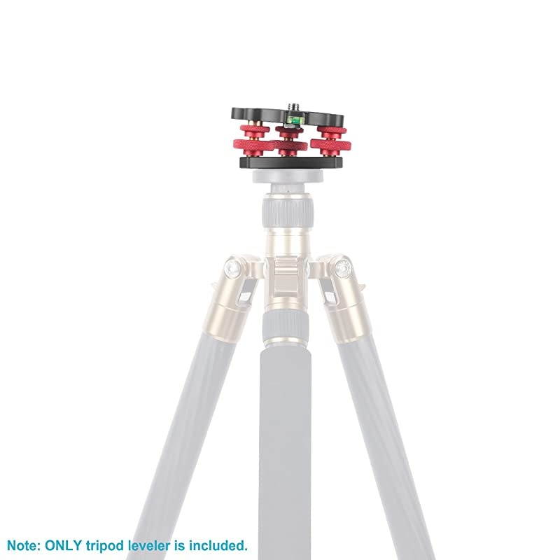 Photography Tripod Leveler TriWheel Leveling Base with Bubble Level and 38 inch Screw 3 Dials with +5 Degree Precision Adjustment Aluminum Alloy Construction