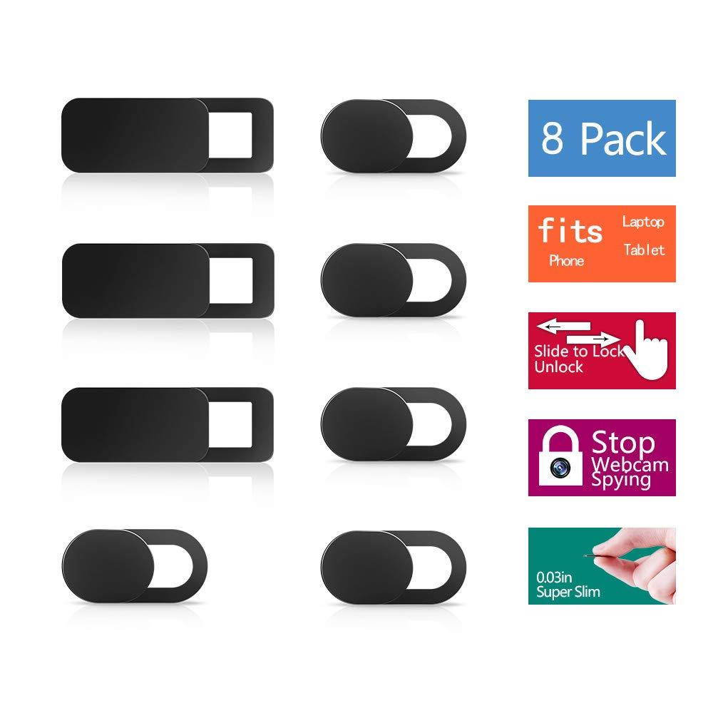 Webcam Cover Slide,Laptop Camera Cover Slide (8 Pack) -Ultra Slim Computer Camera Cover,Suitable for MacBook, Echo Spot,iPhone,IPad, Surface,Dell, Lenovo, Hp and More, Protects Your Privacy