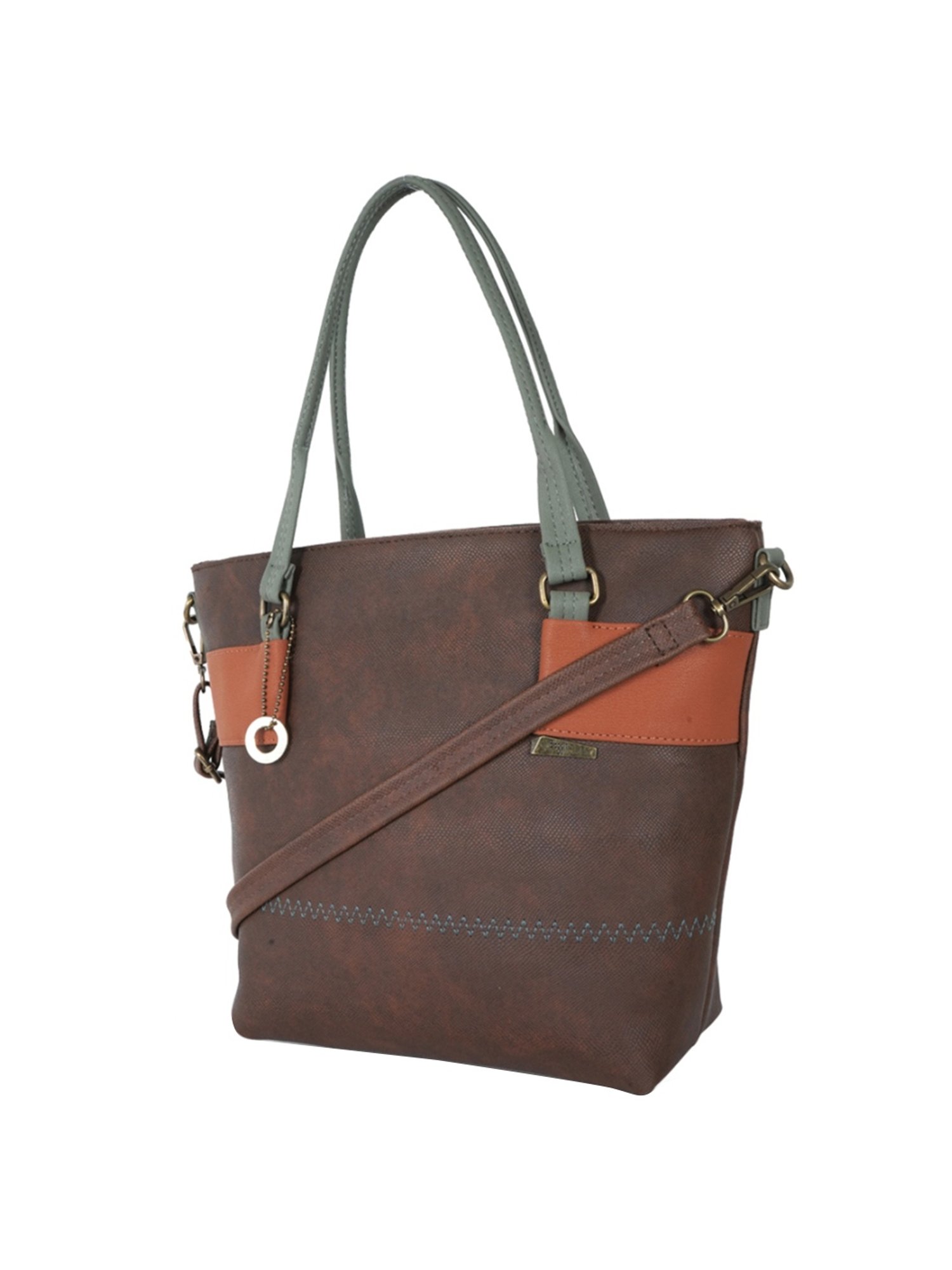 Baggit Intake Trivago Brown Textured Medium Tote Handbag