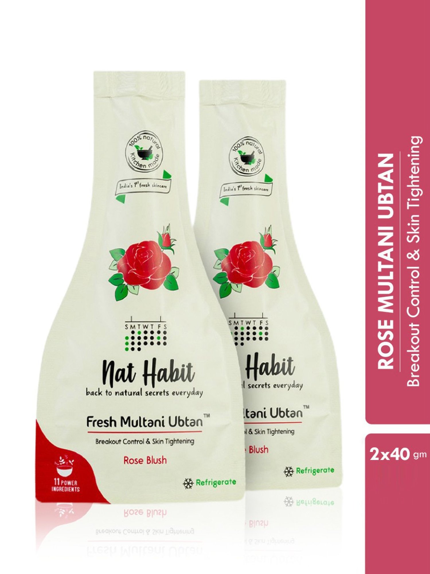 Nat Habit Rose Blush Fresh Multani Ubtan Face Wash - Pack of 2