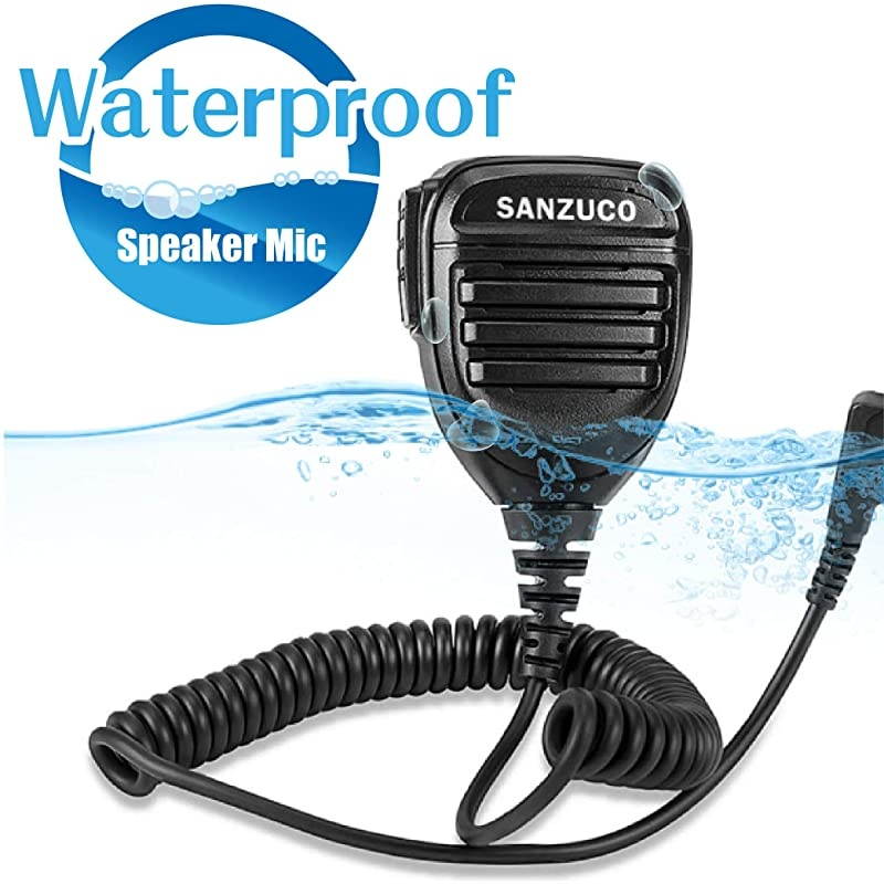 Waterproof Shoulder PTT Speaker Mic with Reinforced Cable and Case  2 Pin KType Handheld Speaking Microphone for Retevis Baofeng Kenwood Walkie Talkies and Most TwoWay Radios 1 Pack