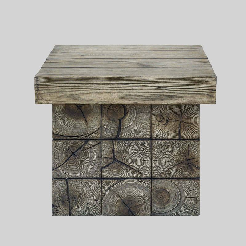 Manteo Rustic Coastal Outdoor Patio Side Table Light Gray - Modway