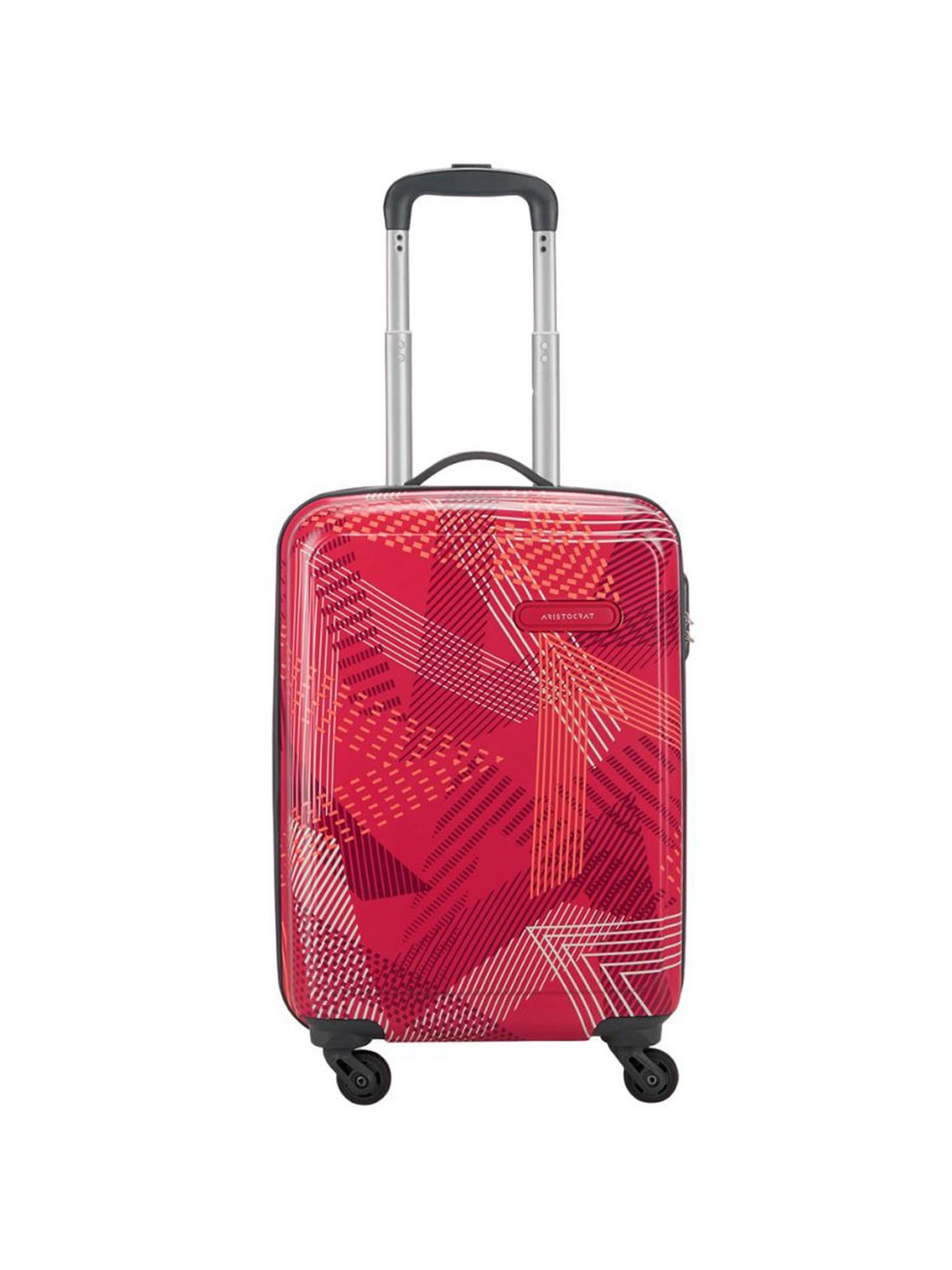 Aristocrat Dual Edge Red Printed Hard Cabin Trolley Bag - 23 cm