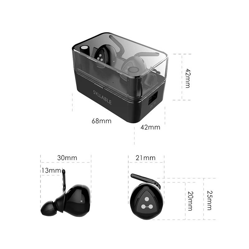 Original Syllable D900MINI Wireless Bluetooth 4.1 Earphone Stereo Headset Handsfree Mini Earbud with Mic for Mobile Phone