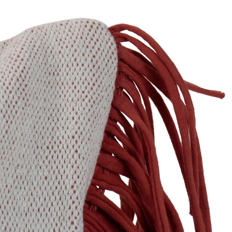 Diamond Pattern Hand Woven 14x22" Decorative Cotton Throw Pillow with Hand Sewn Jersey Fringe - Foreside Home & Garden