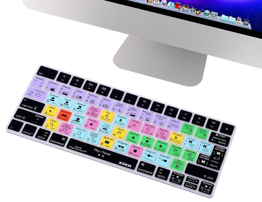 XSKN Final Cut Pro X 10 Shortcut Keyboard Cover for Apple Magic Keyboard (MLA22LL/A), US and EU Layout