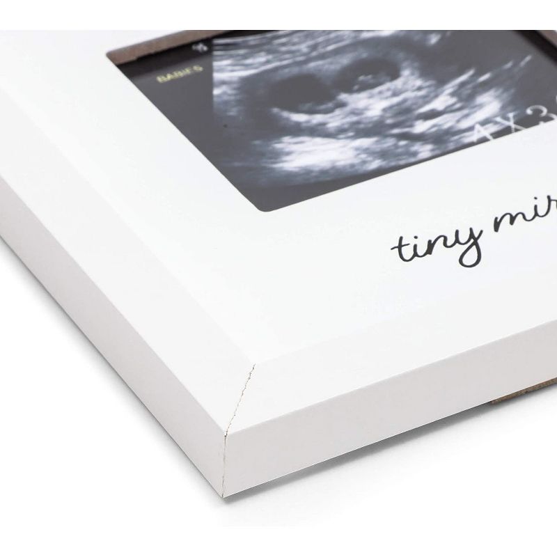Juvale White Sonogram Keepsake PictureFrame for 4 x 3 Ultrasound Photos (7 x 6.5 Inches)