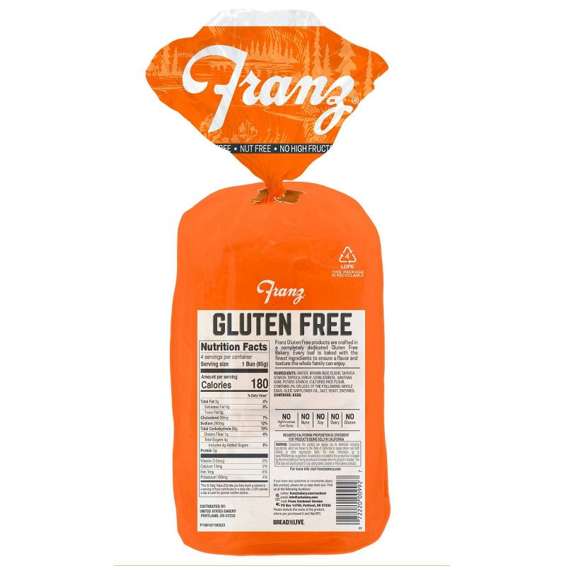 Franx Gluten Free Hamburger Buns - 12oz