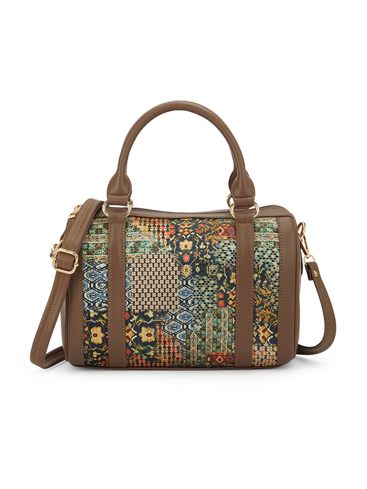 Glo By Globus Multi Ethnic Motifs Printed Medium Duffle Bag