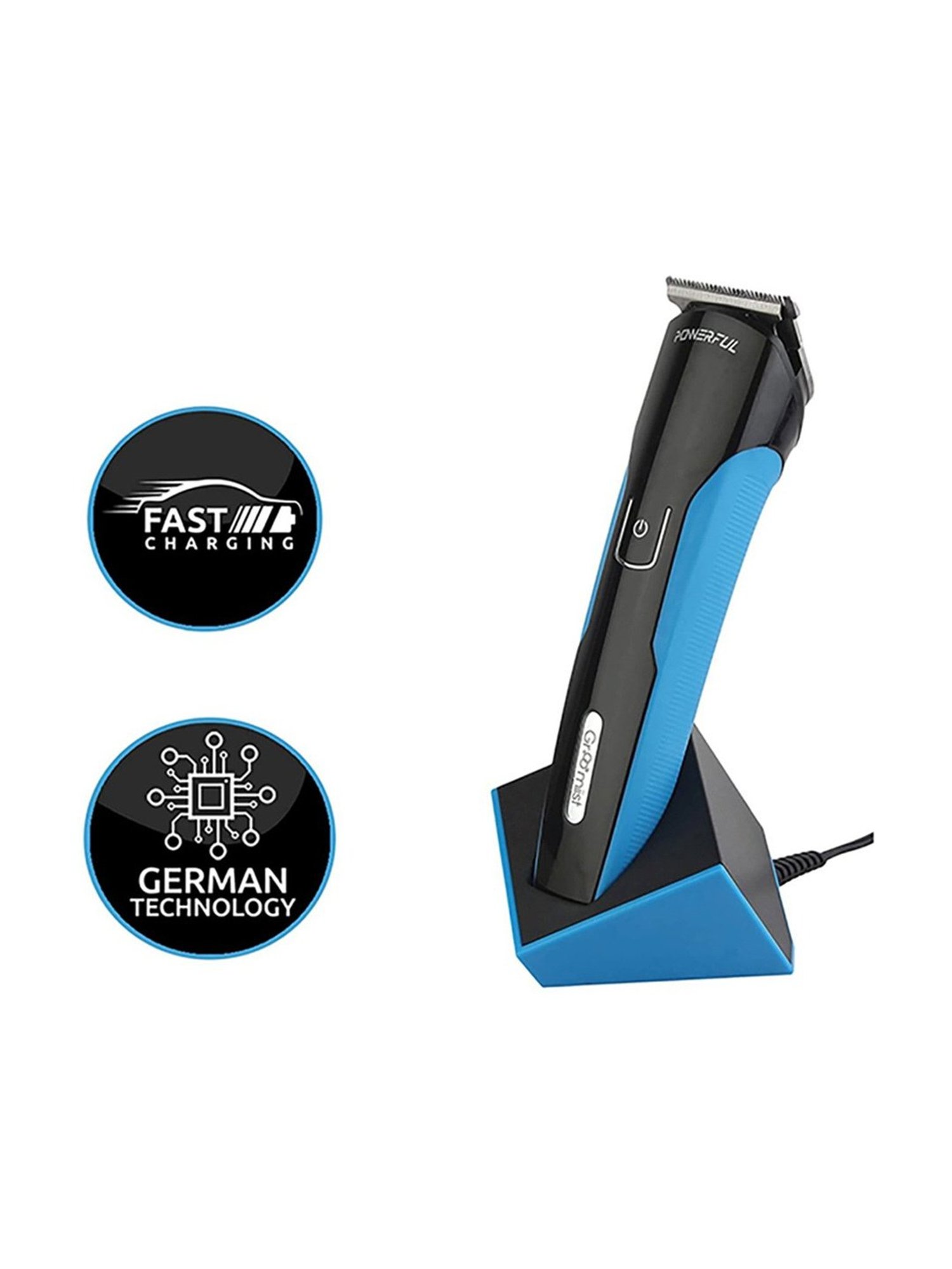 Groomiist CS-42 Copper Series Cordless Beard Trimmer - 100 Min Runtime (Black and Blue)