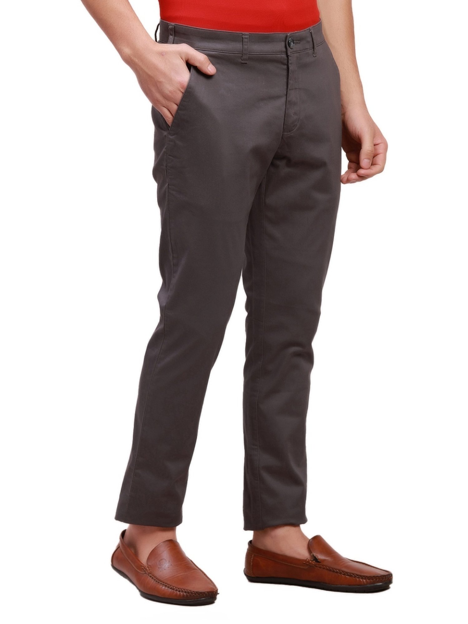 ColorPlus Grey Super Slim Fit Trousers