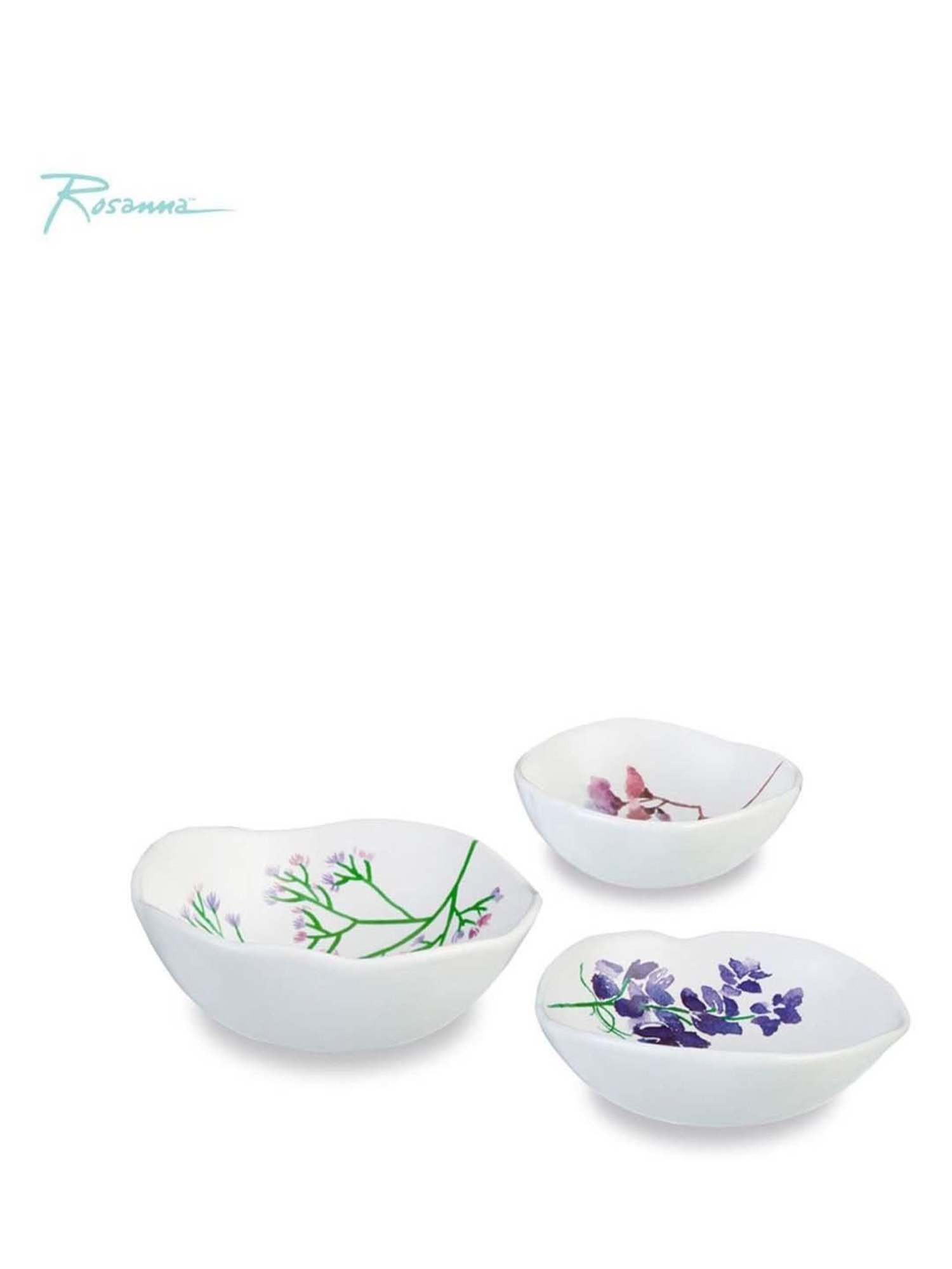 Rosanna 3-Piece Multi Bloom Medium Floral Print Nesting Bowl Set