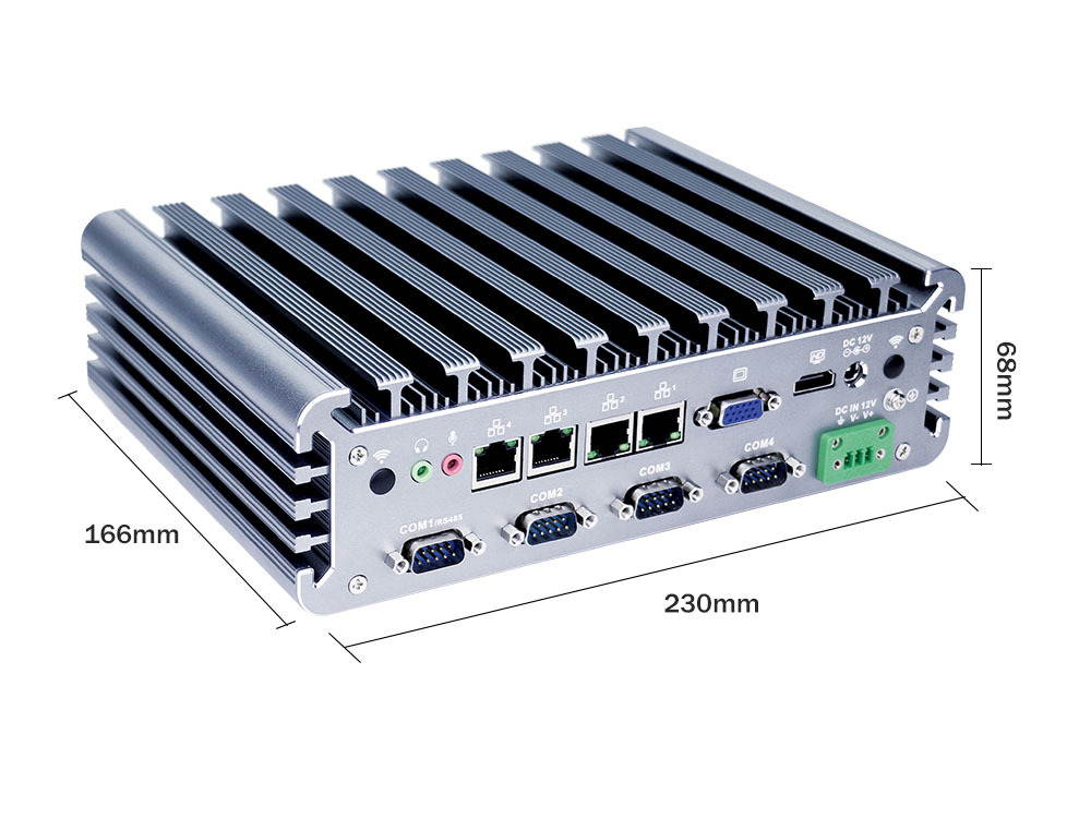 Fanless mini pc industrial computer Intel Core i5 6200U processor RS422 485 mini linux embedded pc for industrial 8GB Ram 128GB SSD