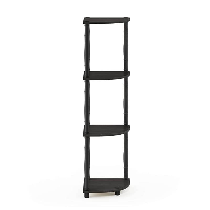 TurnN 4Tier Multipurpose Corner Display Rack with Classic Tubes EspressoBlack