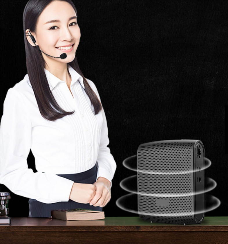 5W Voice Amplifier Portable Mini with Sound-amplifying, Music Playing, Wired Microphone Headset, and Waistband, 2000mAh Battery, for Classroom, Meetings and Outdoors, Teachers, Tour Guide Black 308