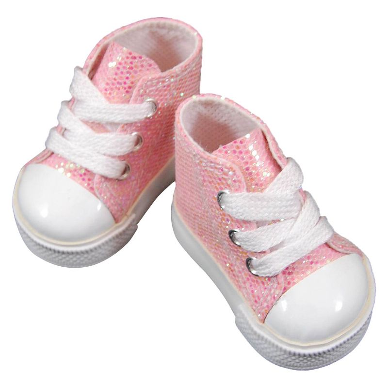 The Queen's Treasures 18 Inch Doll Clothes Accessory, Pink Sparkle Sneaker Plus Authentic Shoe Box