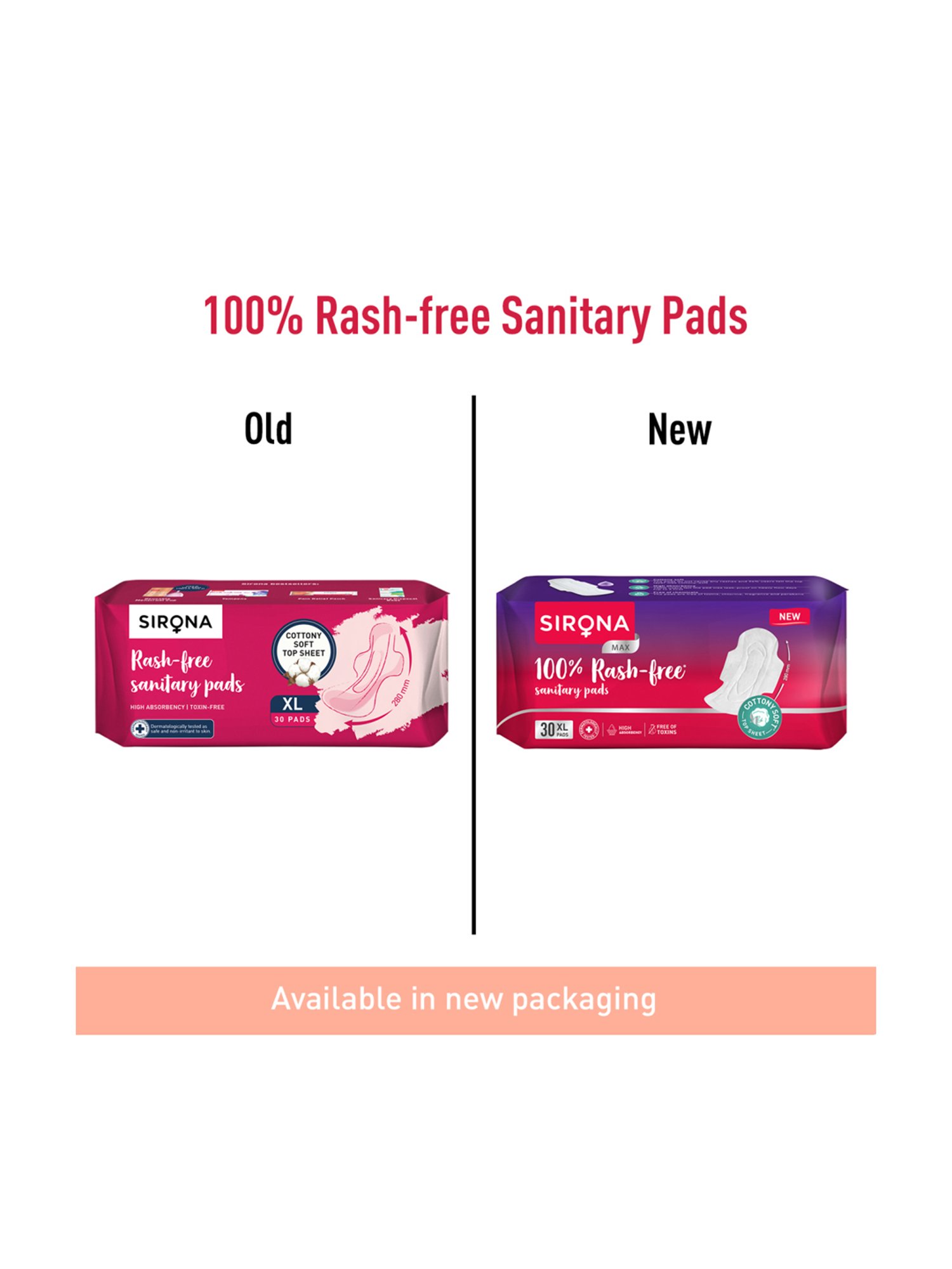 Sirona Cottony Soft Rash Free Sanitary Pads for Women Extra Large - 30 Pads