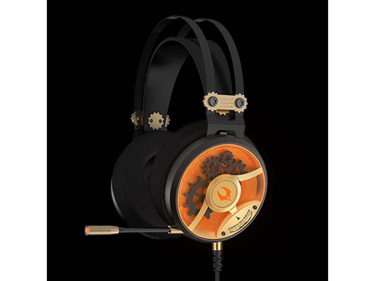 CORN Bloody M660 MOCI HIFI Gaming Headset with Built-in Microphone Boom, Light Weight, Compatible across platforms (Gold)