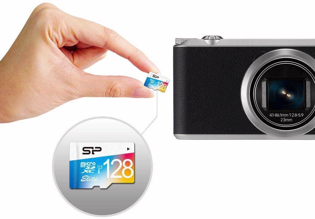 Silicon Power 128GB Elite MicroSDXC UHS-1 Class 10, Read up to 75MB/s, Flash Memory Card with SD Adapter (SP128GBSTXBU1V20SP)