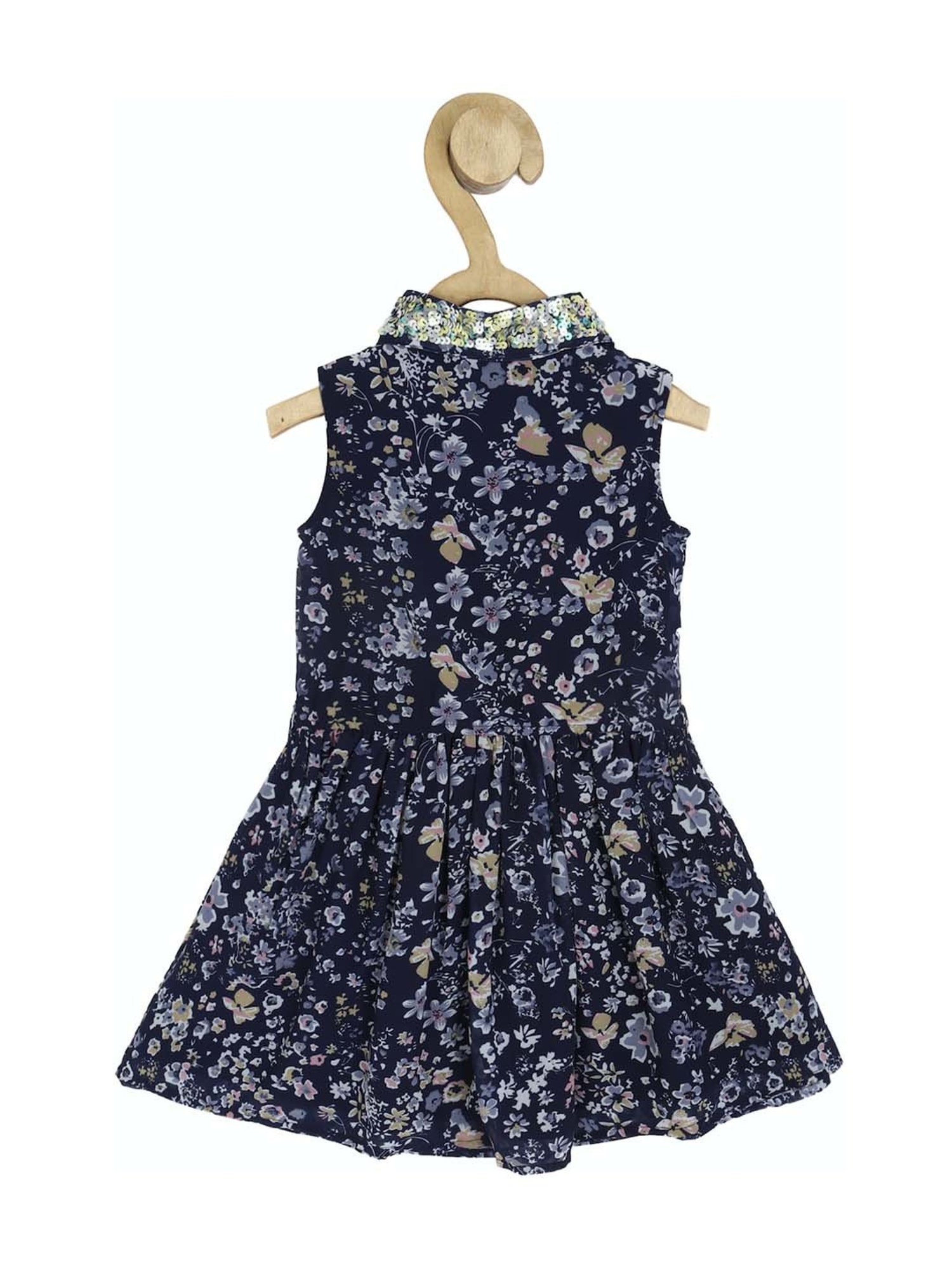 Allen Solly Junior Blue Floral Print Frock Dress