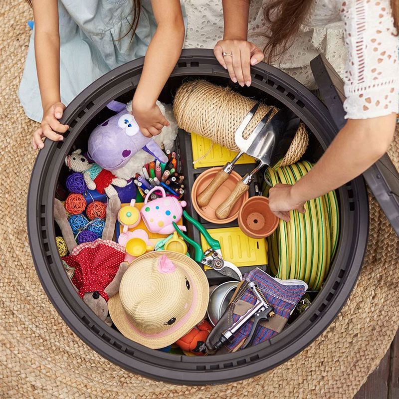 Resin Wicker Deck Box 73 Gallon - Brown - Suncast