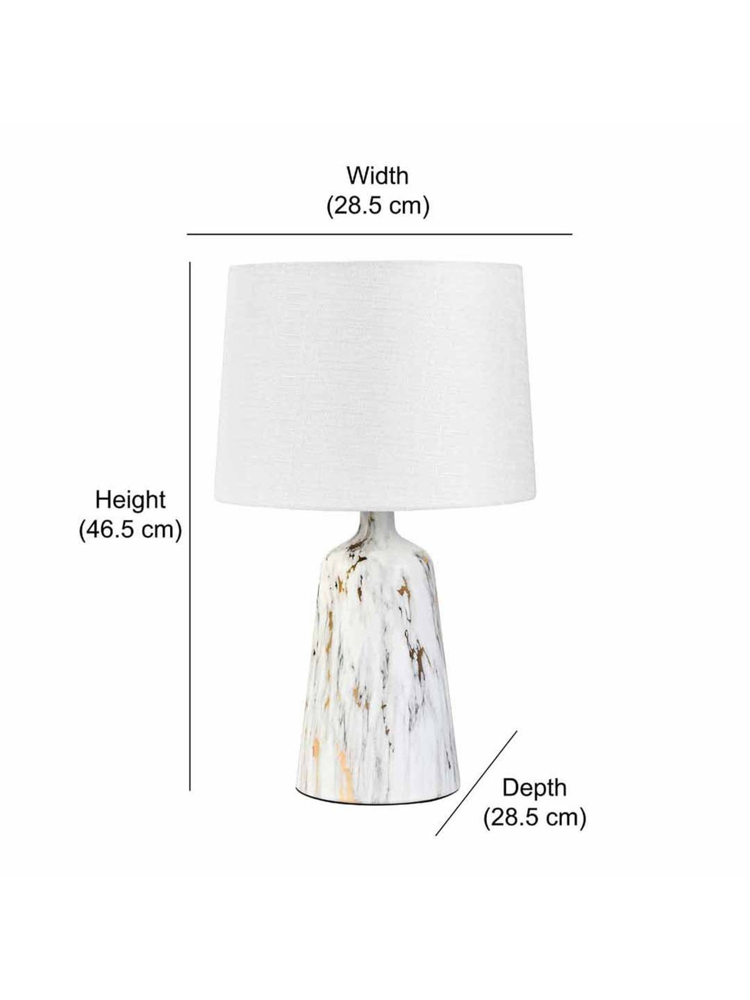 @home Nilkamal White Metal Marbela Trapeze Table Lamp