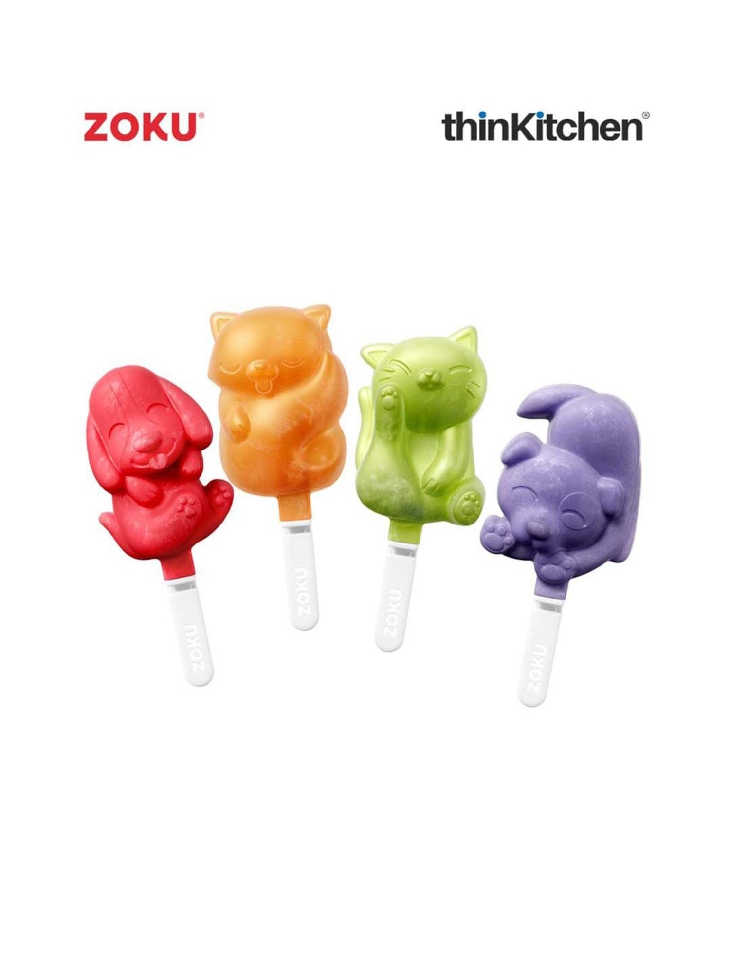 Zoku Multicolor Plastic Cat & Dog Ice Pop Mold (0.082 L)