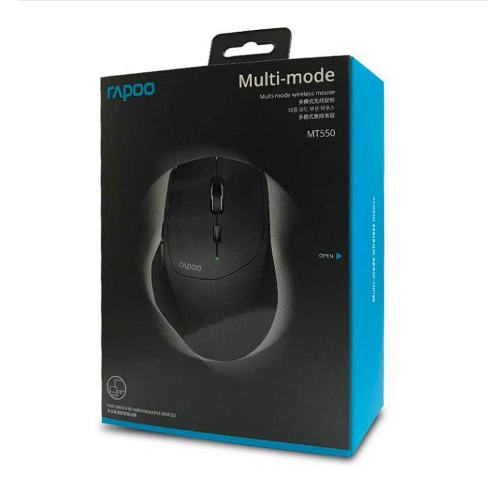 Rapoo MT550 Bluetooth Multimode Wireless Mouse 2.4G Wireless/Bluetooth 3.0/Bluetooth 4.0 Office Mouse - Black