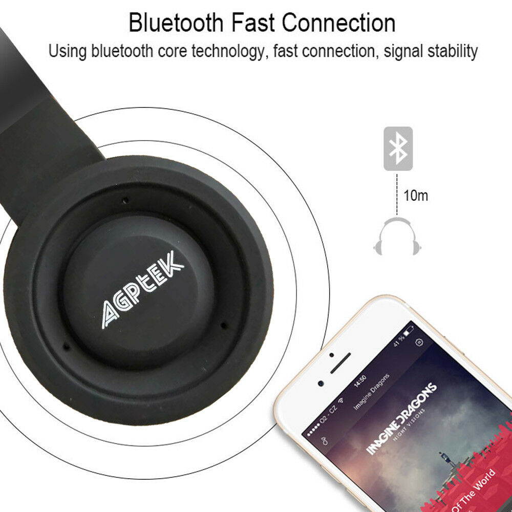 Foldable Bluetooth Headphones Wireless Headset Over Ear Noise Reduction Earphone