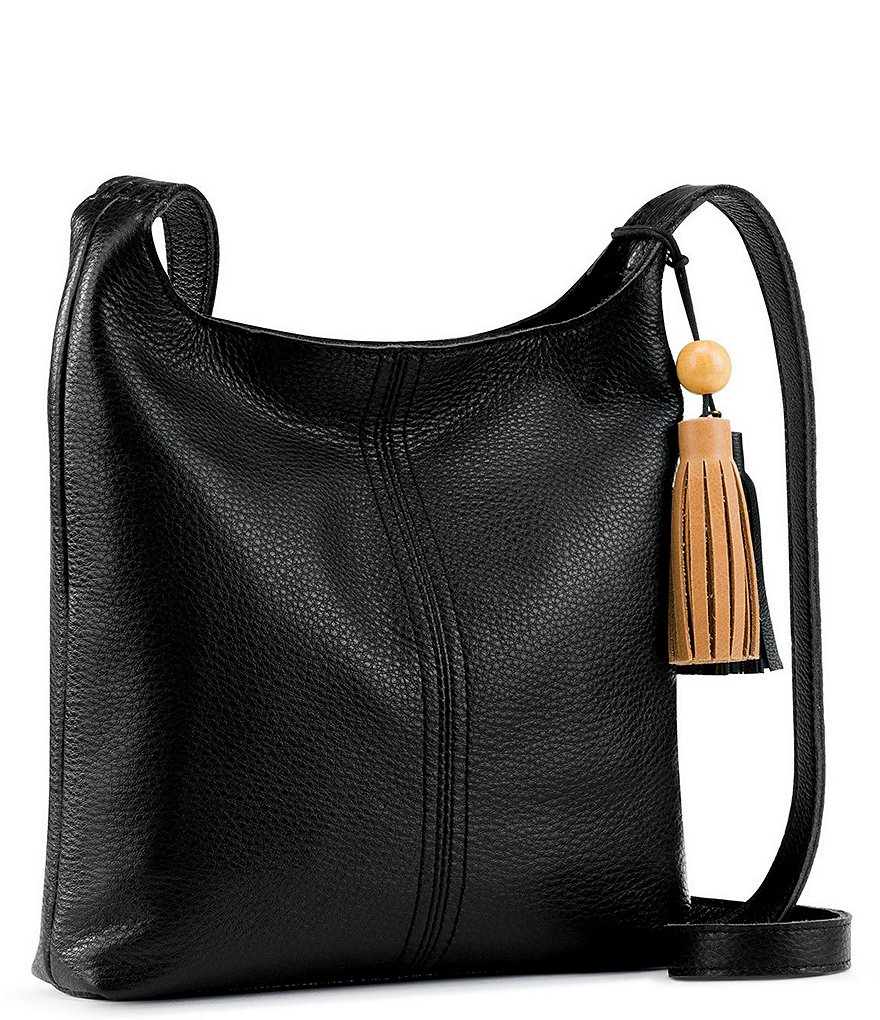 The Sak Huntley Leather Tassel Snap Crossbody Bag