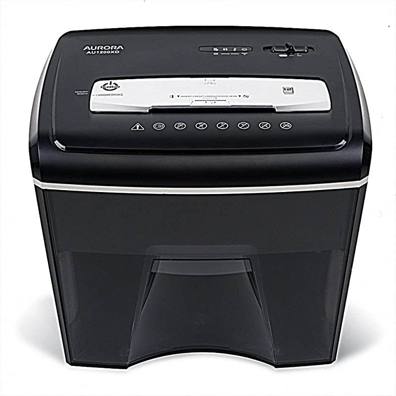 AU1200XD Compact Desktop-Style 12-Sheet Crosscut Paper and CD/Credit Card/Junk Mail Pullout Basket Shredder
