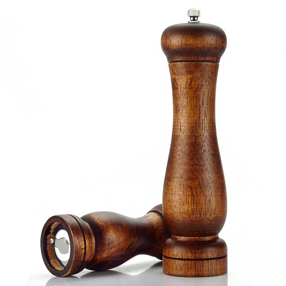 1pc Manual Wooden Pepper Grinder Pepper Mill Salt Container Kitchen Gadget for Home (5 Inches Brown)