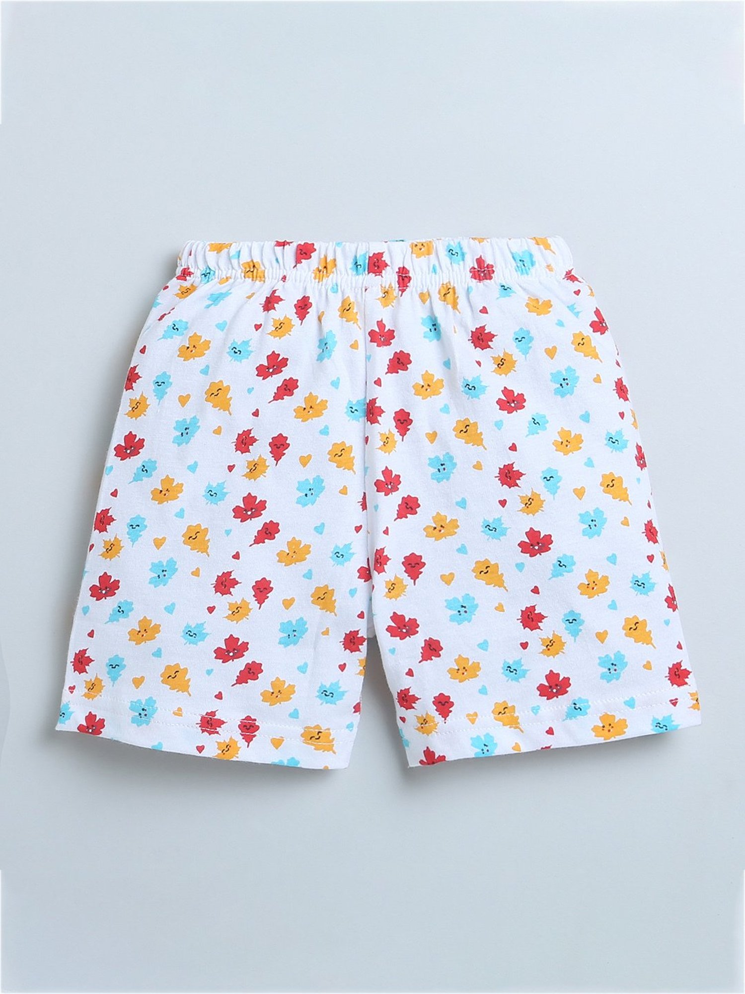 Bumzee Kids Sky Blue & White Printed Shorts (Pack Of 2)