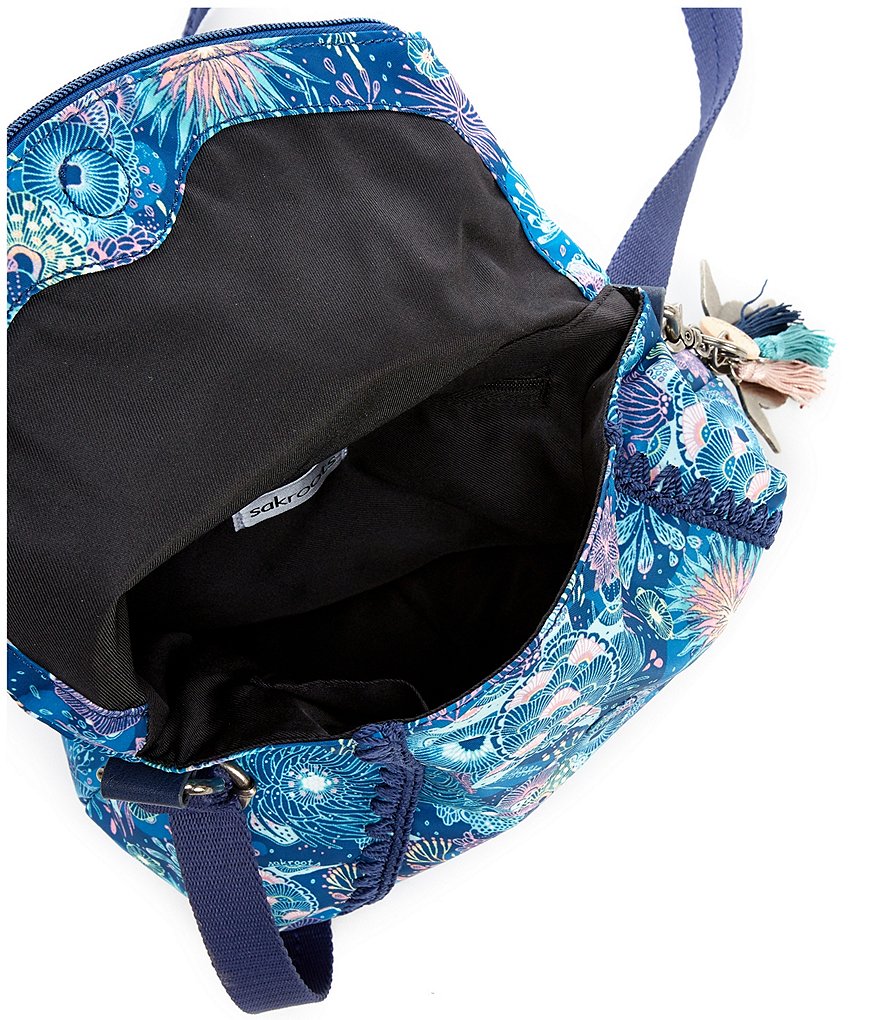 Sakroots Artist Circle Floral Foldover Crossbody Bag