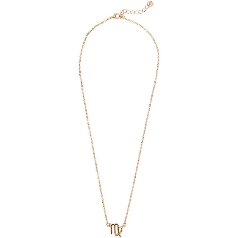 Zodaca 2 Piece Virgo Zodiac Necklace and Bracelet Jewelry Set for Women, Gold